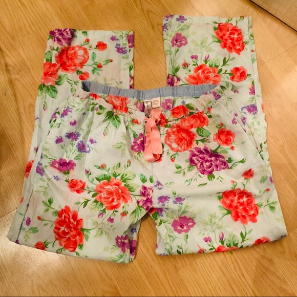 Adorable NWOT Tags Floral Pajama Pants Pockets L - Picture 2 of 8